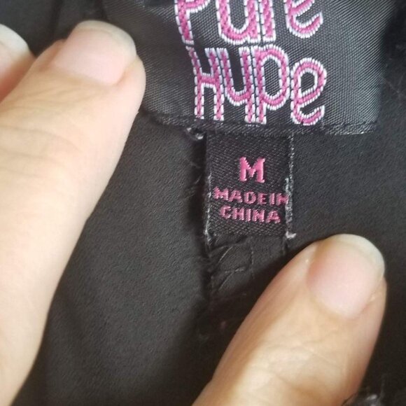 Womens Black Lace Trim Shorts By Pure Hype Size M - Picture 2 of 3